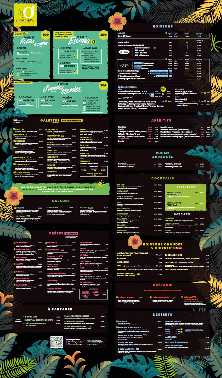 menu crêperie Boulonge